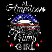 All American Trump Girl Mouth Diamond Flat Bill Trucker Hat