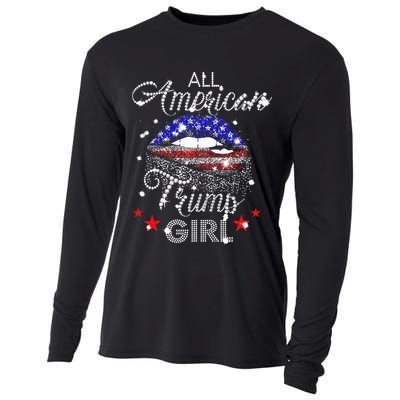 All American Trump Girl Mouth Diamond Cooling Performance Long Sleeve Crew