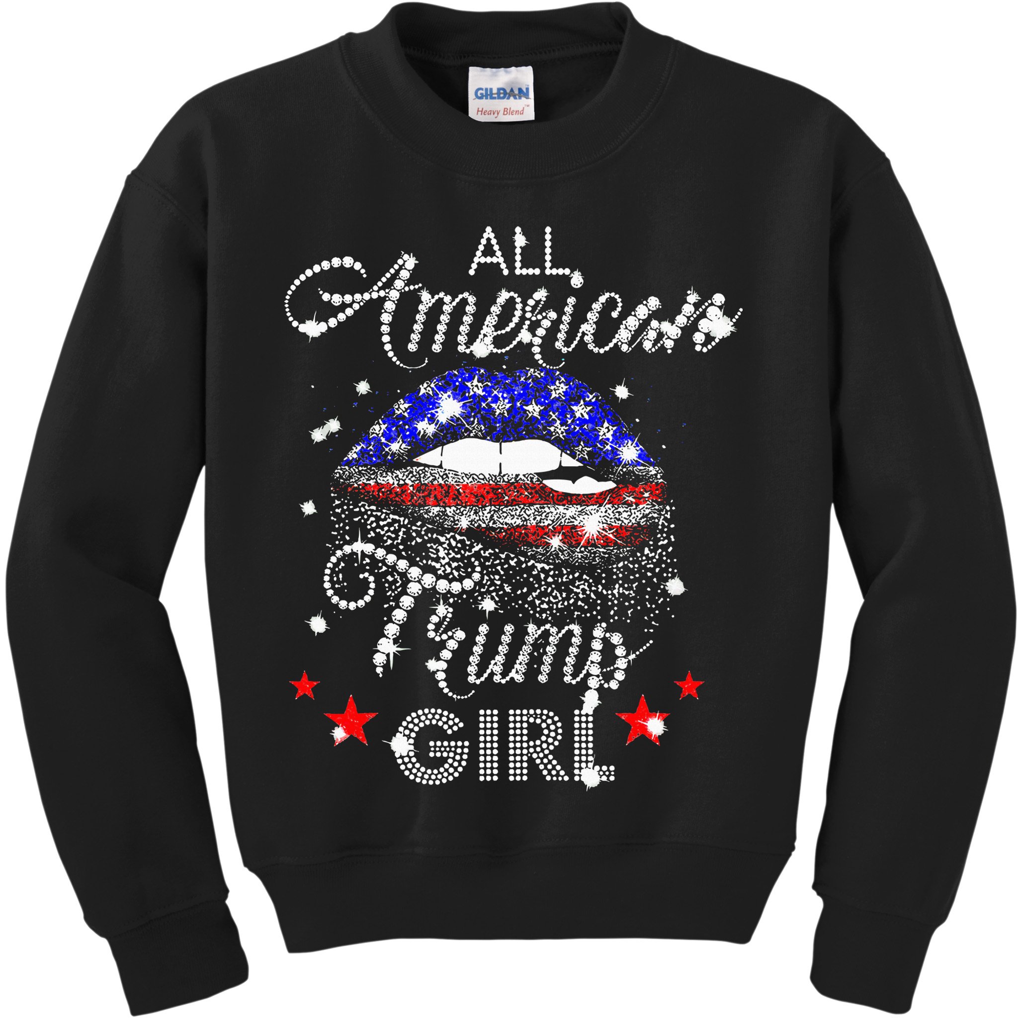 All American Trump Girl Mouth Diamond Kids Sweatshirt