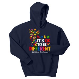 Autism Awareness Teacher Cute Giraffe Its Ok To Be Different Kids Hoodie