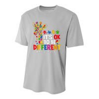 Autism Awareness Teacher Cute Giraffe Its Ok To Be Different Youth Performance Sprint T-Shirt