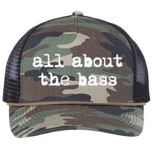 All About The Bass Bass Guitarist Bass Guitar Player Retro Rope Trucker Hat Cap