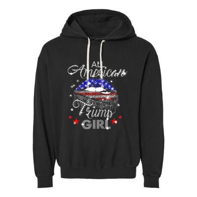 All American Trump Girl Mouth Diamond Garment-Dyed Fleece Hoodie