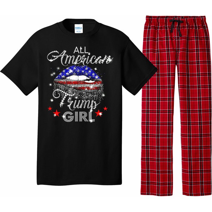 All American Trump Girl Mouth Diamond Pajama Set