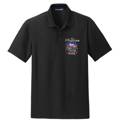 All American Trump Girl Mouth Diamond Dry Zone Grid Polo