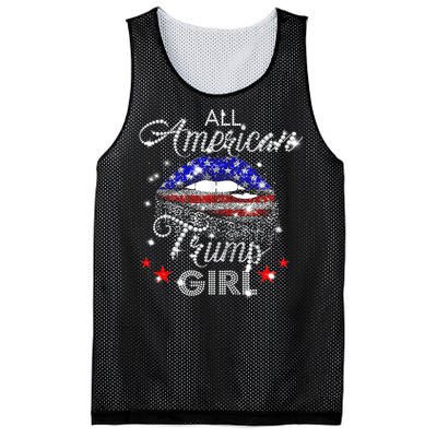 All American Trump Girl Mouth Diamond Mesh Reversible Basketball Jersey Tank