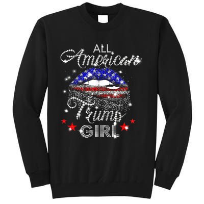 All American Trump Girl Mouth Diamond Tall Sweatshirt