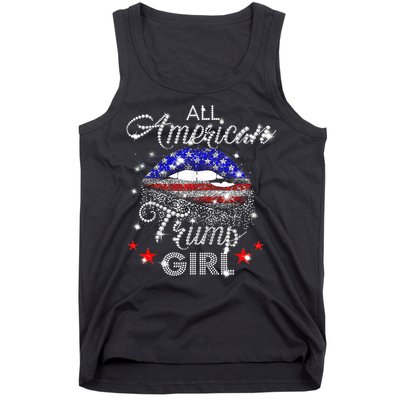 All American Trump Girl Mouth Diamond Tank Top