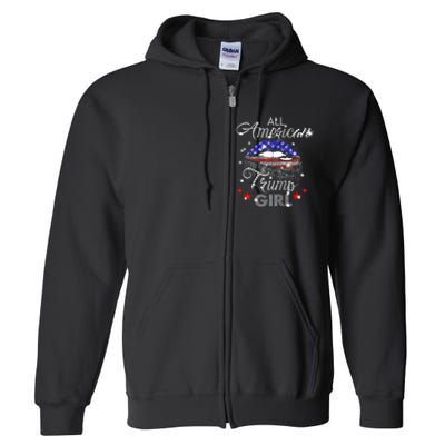 All American Trump Girl Mouth Diamond Full Zip Hoodie