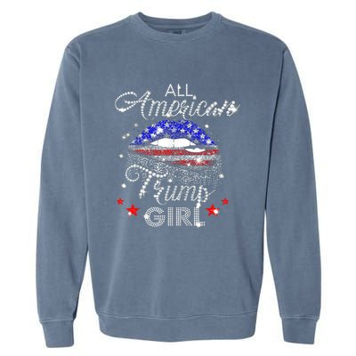 All American Trump Girl Mouth Diamond Garment-Dyed Sweatshirt