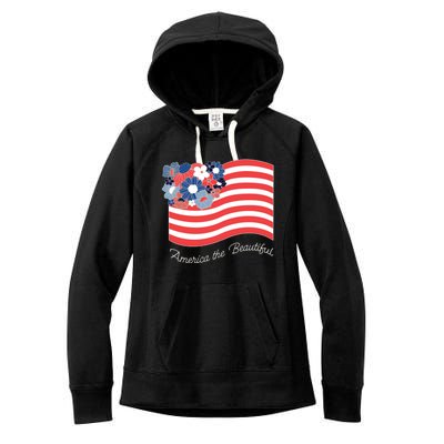 Americana America The Beautiful Flowers Funny Gift Women's Fleece Hoodie