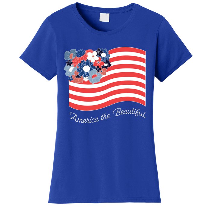 Americana America The Beautiful Flowers Funny Gift Women's T-Shirt