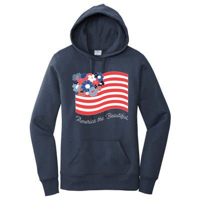 Americana America The Beautiful Flowers Funny Gift Women's Pullover Hoodie