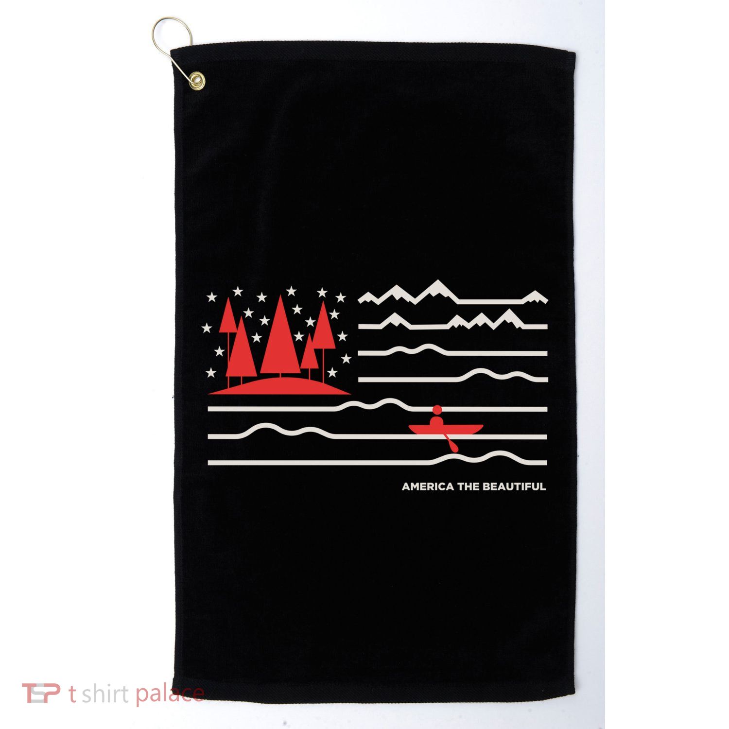 Americana America The Beautiful Sailing Ship Gift Golf Towel