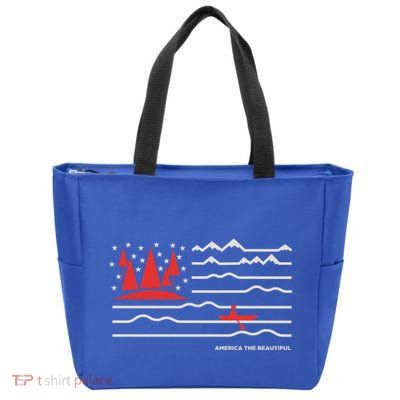 Americana America The Beautiful Sailing Ship Gift Zip Tote Bag