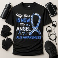 Als Awareness The Hero Is Now My Angel Family Remembrance Cooling Performance Crew T-Shirt
