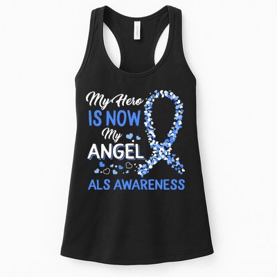 Als Awareness The Hero Is Now My Angel Family Remembrance Womens Tank Top