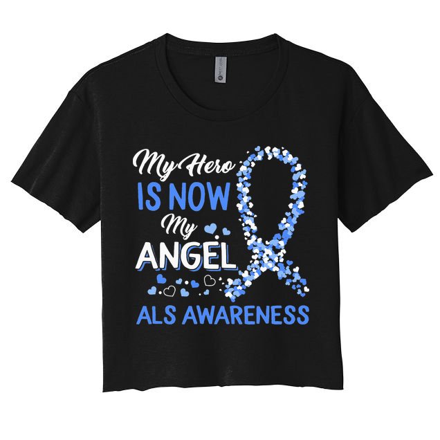 Als Awareness The Hero Is Now My Angel Family Remembrance Crop Top