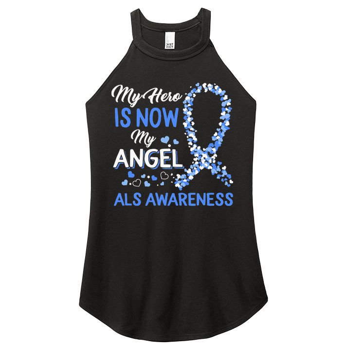Als Awareness The Hero Is Now My Angel Family Remembrance Women's Perfect Tri Rocker Tank