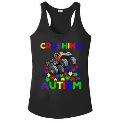 Autism Awareness Truck Crushing Autism For Ladies PosiCharge Competitor Racerback Tank