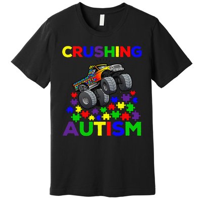 Autism Awareness Truck Crushing Autism For Premium T-Shirt