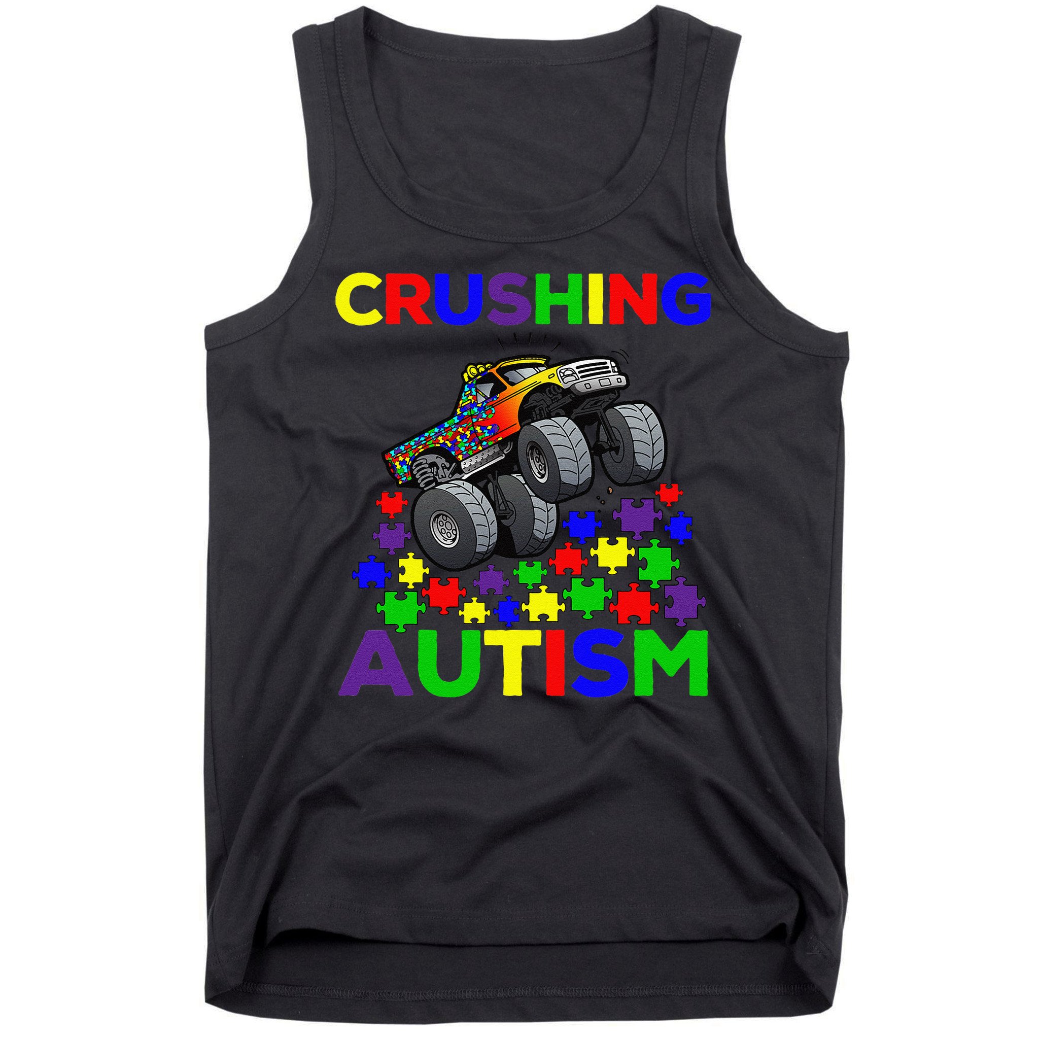 Autism Awareness Truck Crushing Autism For Tank Top