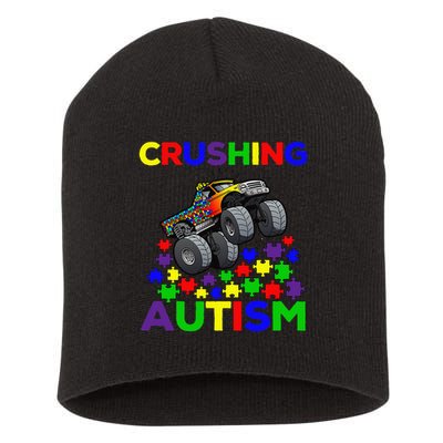 Autism Awareness Truck Crushing Autism For Short Acrylic Beanie