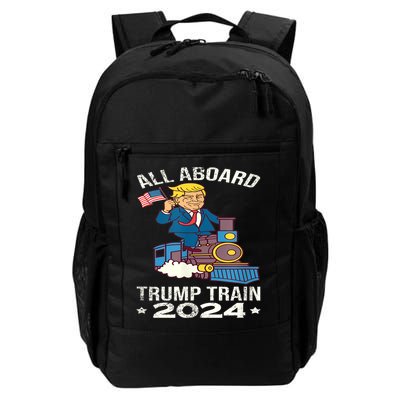 ALL ABOARD TRUMP TRAIN 2024 Patriotic American Flag Backpack