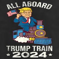 ALL ABOARD TRUMP TRAIN 2024 Patriotic American Flag 11oz C Handle Ceramic Mug
