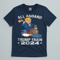 ALL ABOARD TRUMP TRAIN 2024 Patriotic American Flag T-Shirt