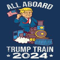 ALL ABOARD TRUMP TRAIN 2024 Patriotic American Flag Toddler T-Shirt