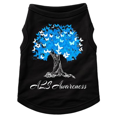 ALS Awareness Tree With Butterflies Support Doggie Tank