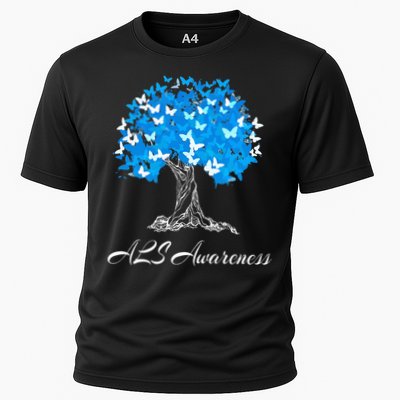 ALS Awareness Tree With Butterflies Support Performance Shirt