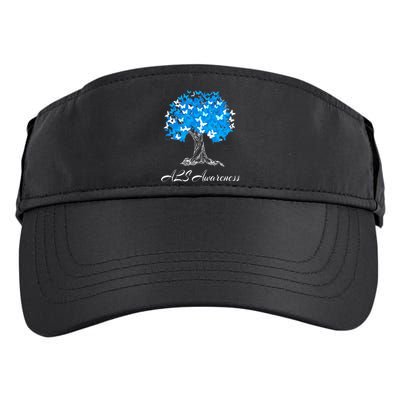 ALS Awareness Tree With Butterflies Support Adult Drive Performance Visor