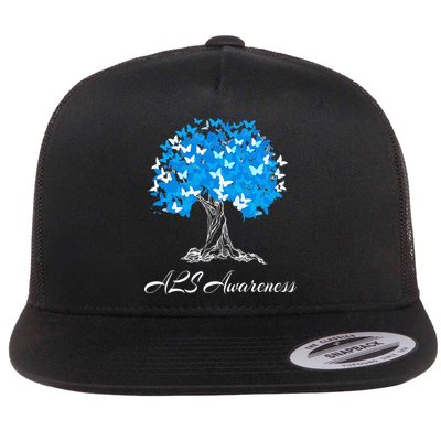 ALS Awareness Tree With Butterflies Support Flatbill Hat