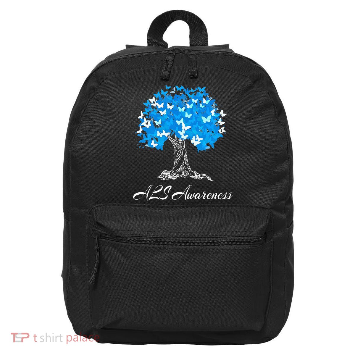 ALS Awareness Tree With Butterflies Support 16 in Basic Backpack