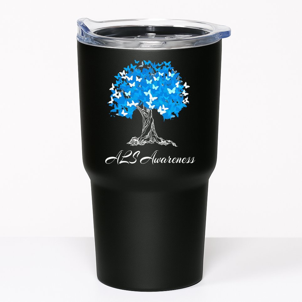 ALS Awareness Tree With Butterflies Support Tumbler