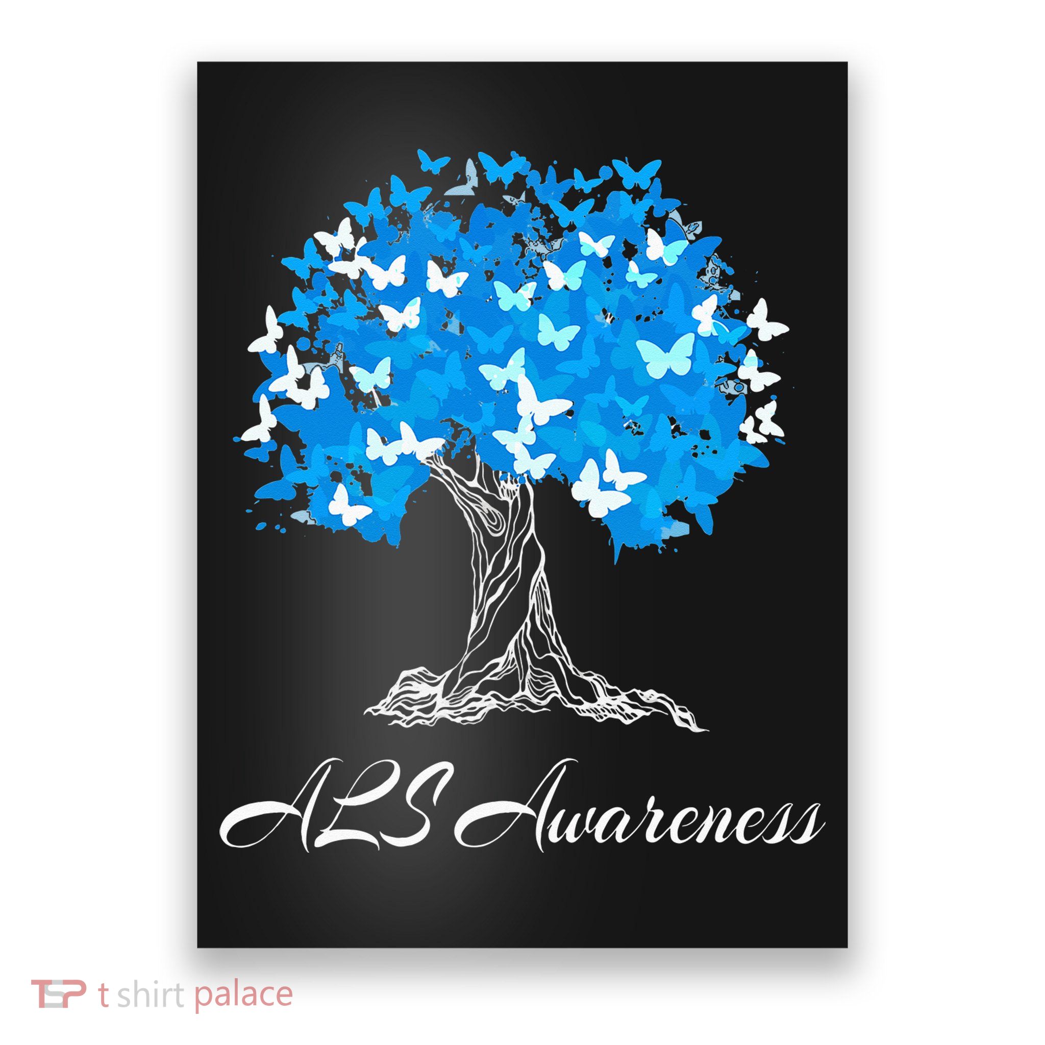 ALS Awareness Tree With Butterflies Support Poster