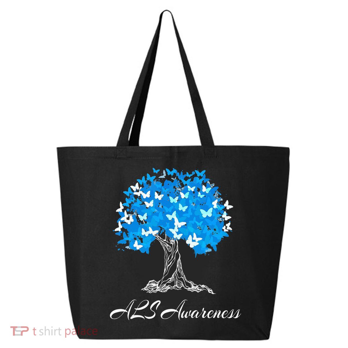 ALS Awareness Tree With Butterflies Support 25L Jumbo Tote