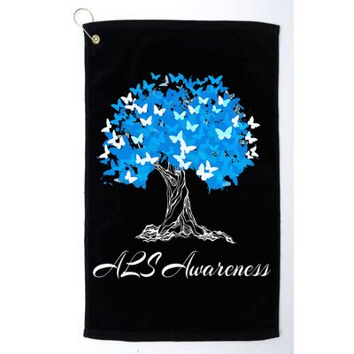 ALS Awareness Tree With Butterflies Support Golf Towel