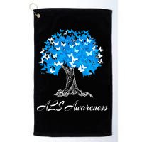 ALS Awareness Tree With Butterflies Support Golf Towel