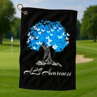 ALS Awareness Tree With Butterflies Support Golf Towel