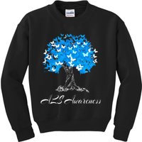 ALS Awareness Tree With Butterflies Support Kids Sweatshirt