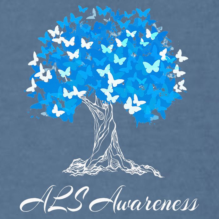 ALS Awareness Tree With Butterflies Support Garment-Dyed Sweatshirt