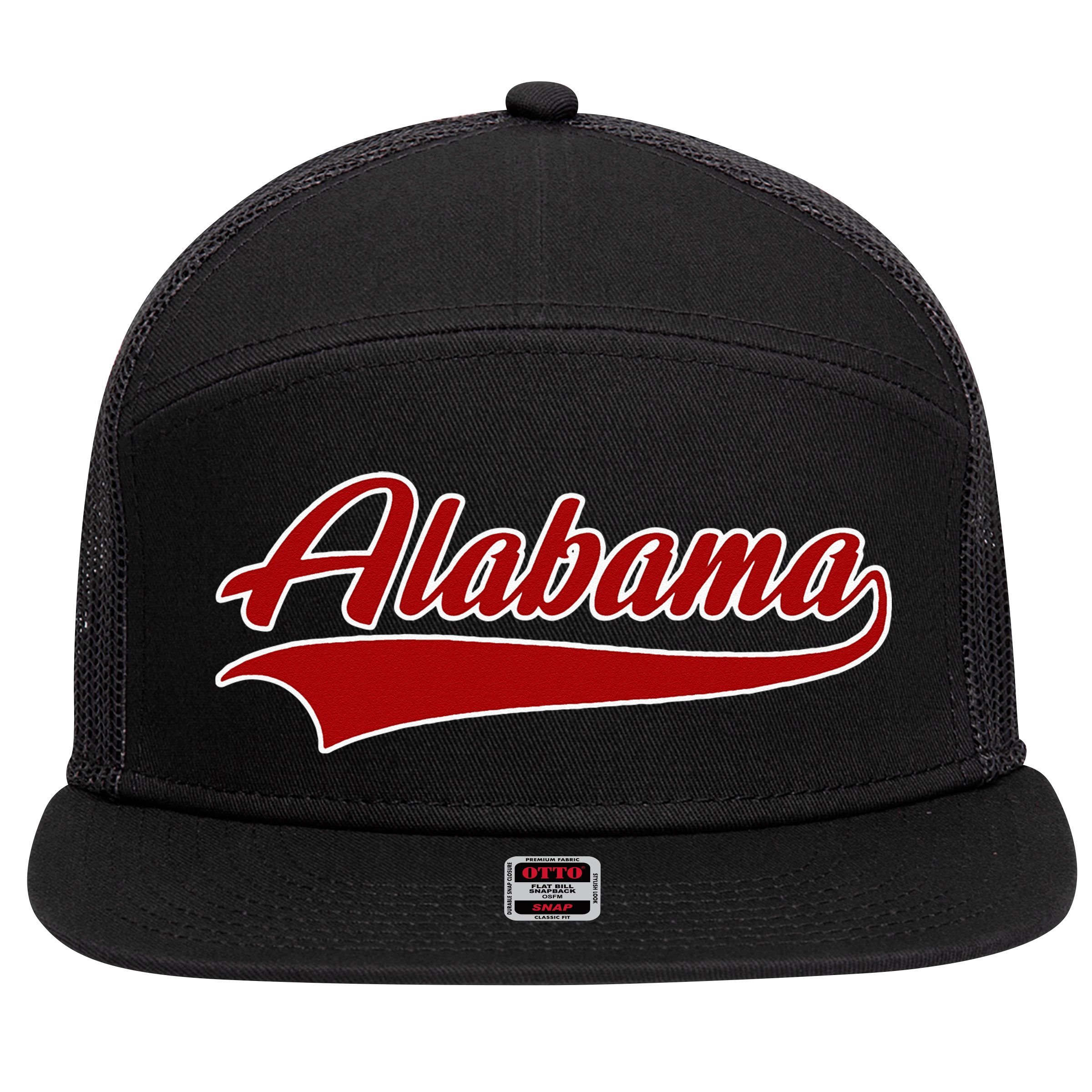 Alabama AL Throwback 7 Panel Mesh Trucker Snapback Hat