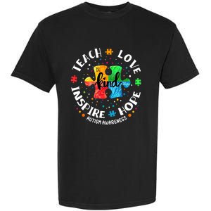 Autism Awareness Teacher, Teach Hope Love Inspire Garment-Dyed Heavyweight T-Shirt