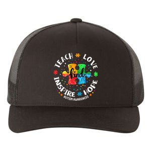 Autism Awareness Teacher, Teach Hope Love Inspire Yupoong Adult 5-Panel Trucker Hat