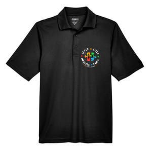 Autism Awareness Teacher, Teach Hope Love Inspire Men's Origin Performance Pique Polo