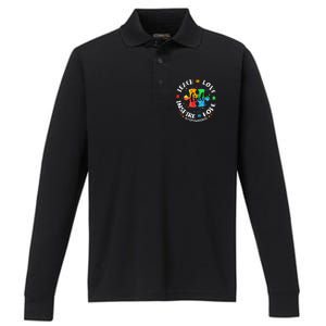 Autism Awareness Teacher, Teach Hope Love Inspire Performance Long Sleeve Polo