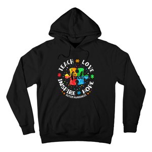 Autism Awareness Teacher, Teach Hope Love Inspire Hoodie